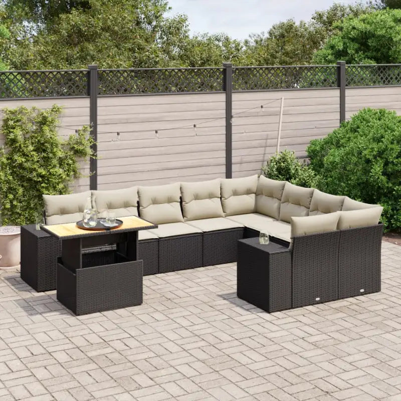 Zwart materiaal loungeset met gepoedercoat staal en afmetingen voor tuin - Tuinsets