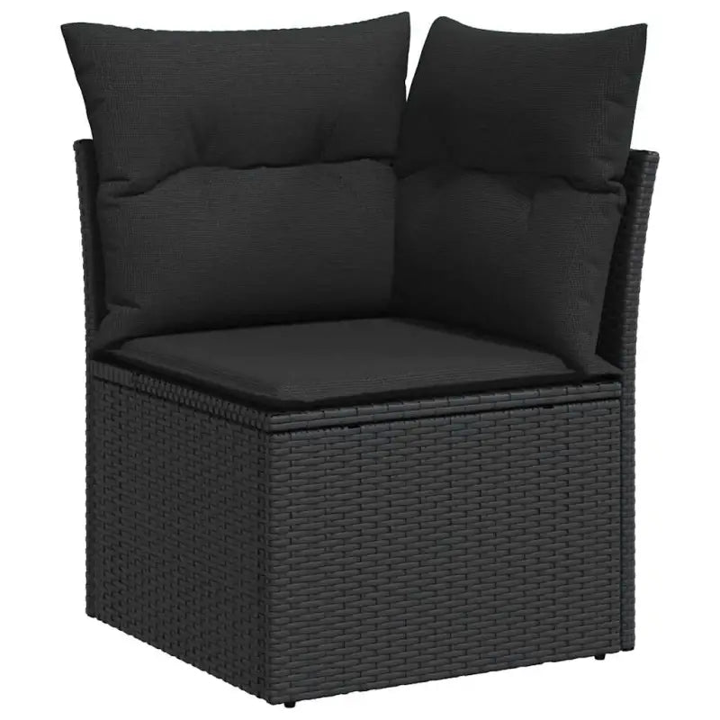 Zwart materiaal loungeset met gepoedercoat staal en afmetingen voor tuin - Tuinsets