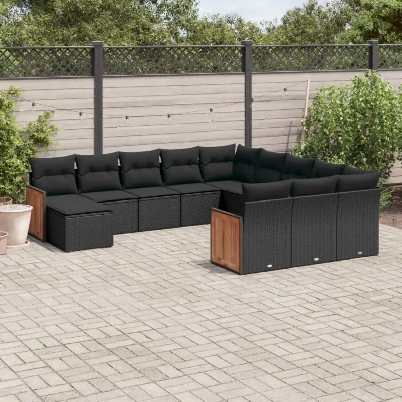 Zwart materiaal Loungeset met gepoedercoat staal en afmetingen - Tuinsets