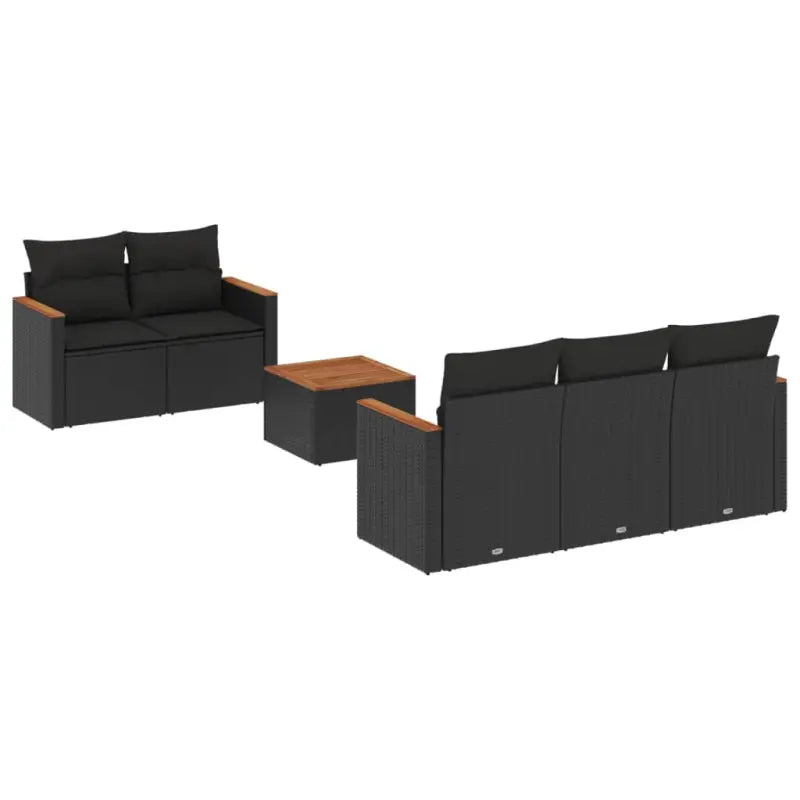 Zwart materiaal loungeset met gepoedercoat staal en afmetingen voor tuin - Tuinsets