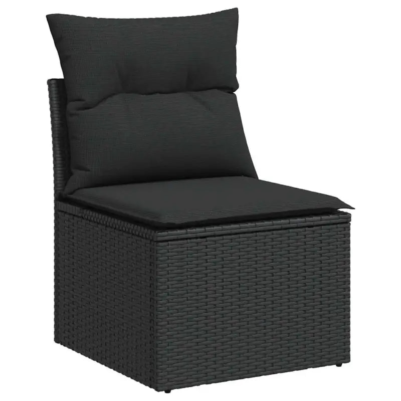Zwart materiaal loungeset met gepoedercoat staal en afmetingen voor tuin - Tuinsets