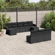 Zwart materiaal loungeset met gepoedercoat staal en afmetingen voor buiten - Tuinsets