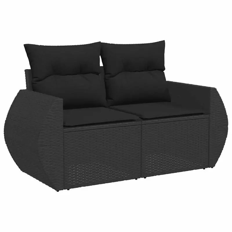 Zwart materiaal loungeset met gepoedercoat staal en afmetingen perfect voor je tuin - Tuinsets