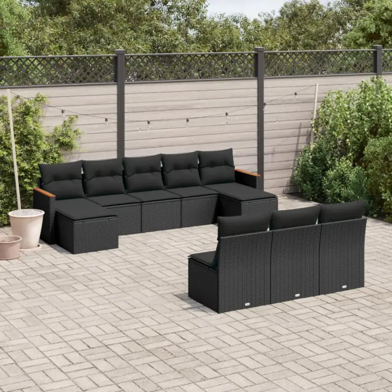 Zwart materiaal loungeset met gepoedercoat staal en afmetingen voor buiten - Zwart / Zonder tafel - Tuinsets