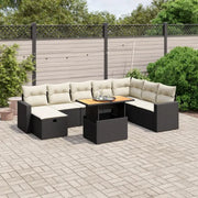 Zwart materiaal loungeset met gepoedercoat staal en afmetingen - Tuinsets