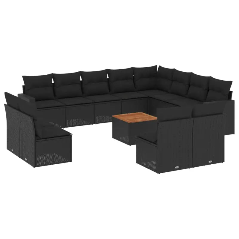 Zwart materiaal loungeset met gepoedercoat staal en comfortabele afmetingen - Tuinsets