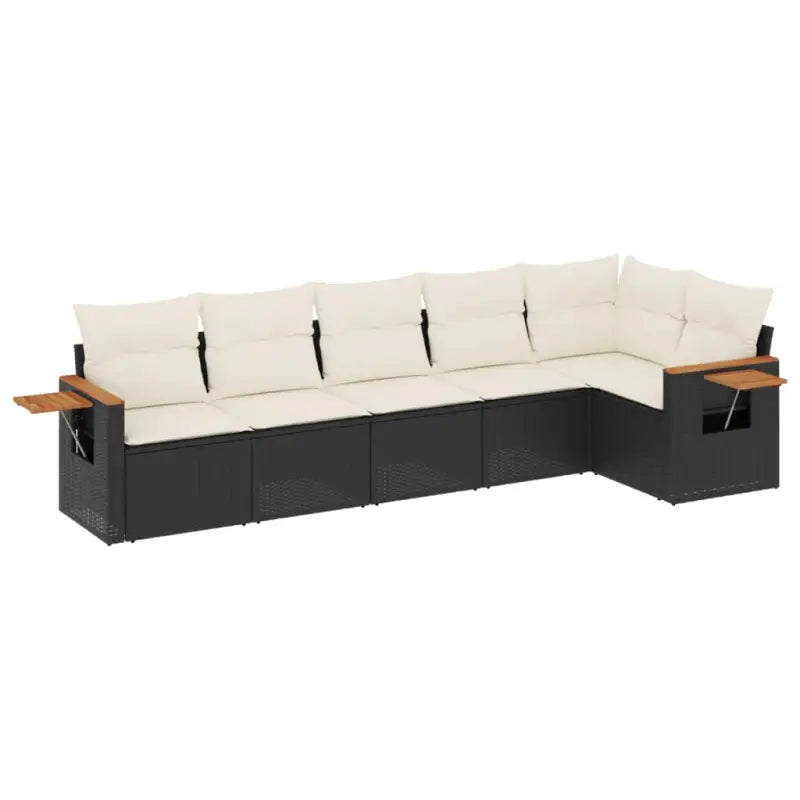 Zwart materiaal loungeset met gepoedercoat staal en comfortabele afmetingen - Tuinsets