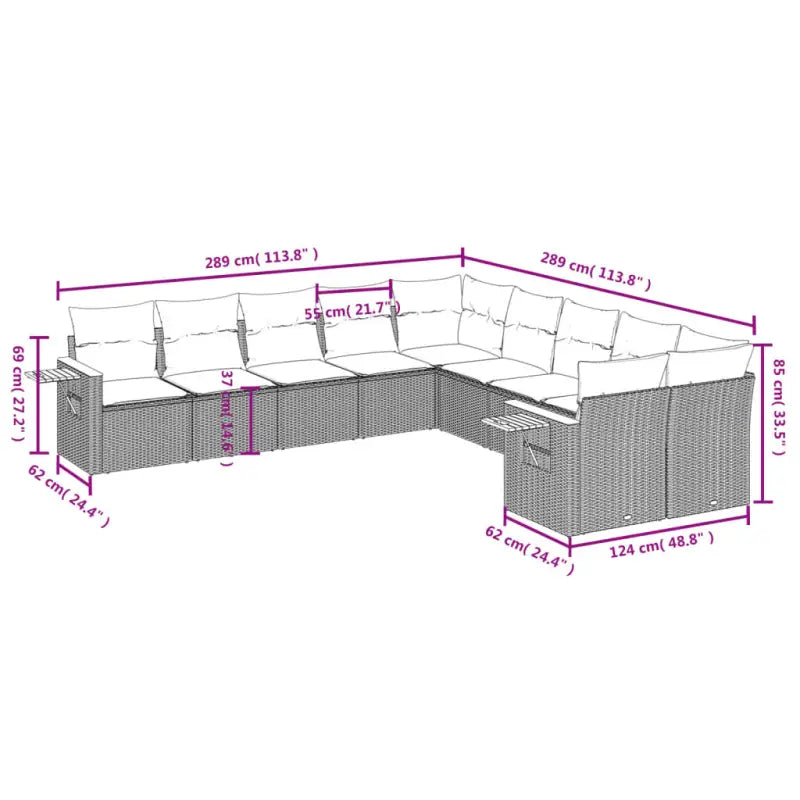 Zwart materiaal loungeset met gepoedercoat staal en comfortabele zitafmetingen - Tuinsets