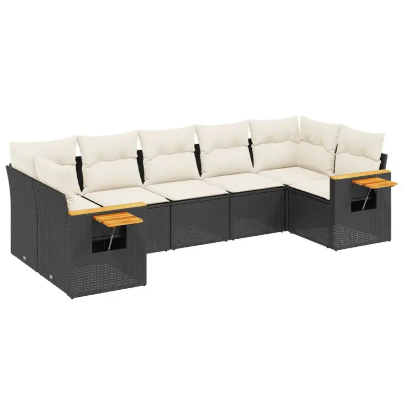 Zwart materiaal loungeset met gepoedercoat staal en comfortabele afmetingen - Tuinsets