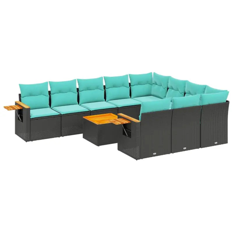 Zwart materiaal loungeset met gepoedercoat staal en comfortabele afmetingen - Tuinsets