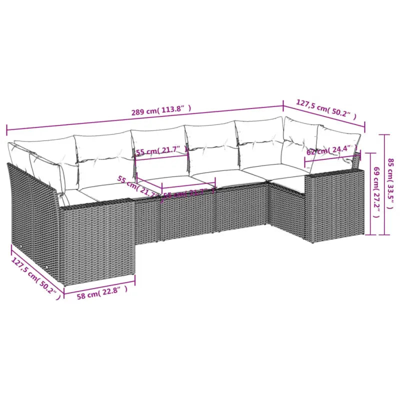 Zwart materiaal loungeset met gepoedercoat staal en comfortabele afmetingen - Tuinsets