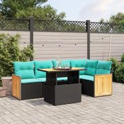 Zwart materiaal loungeset met gepoedercoat staal en comfortabele afmetingen - Tuinsets