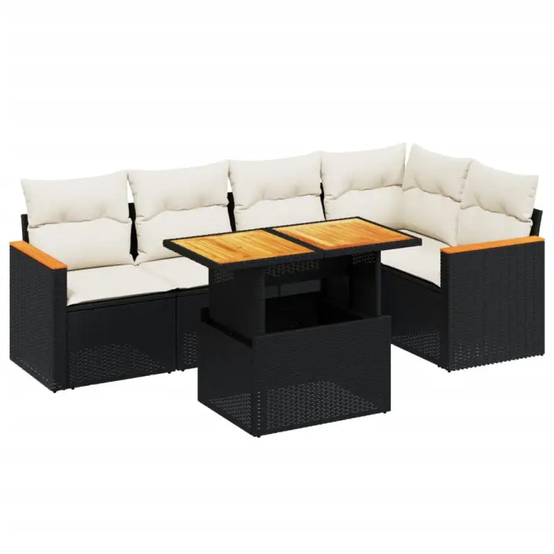 Zwart materiaal loungeset met gepoedercoat staal en comfortabele afmetingen - Tuinsets