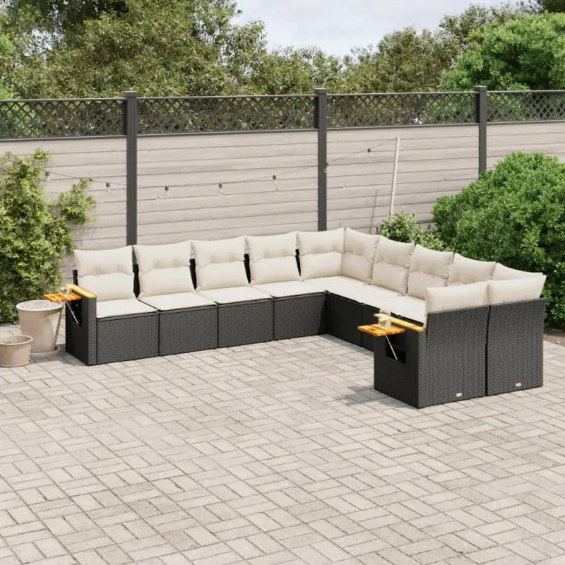 Zwart materiaal loungeset met gepoedercoat staal en comfortabele zitafmetingen - Tuinsets