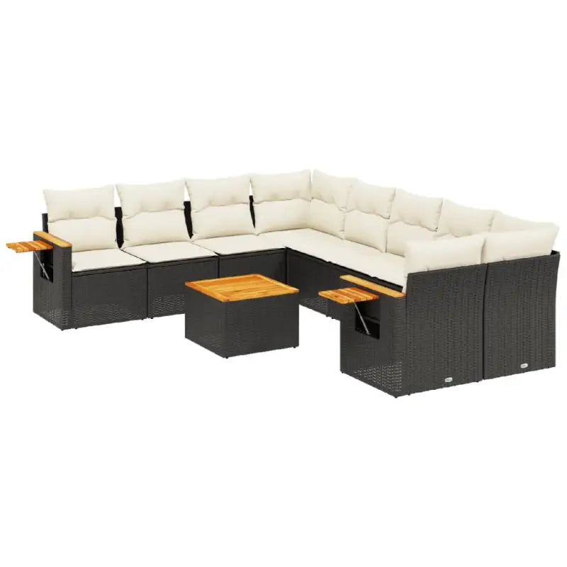 Zwart materiaal loungeset met gepoedercoat staal en comfortabele afmetingen - Tuinsets