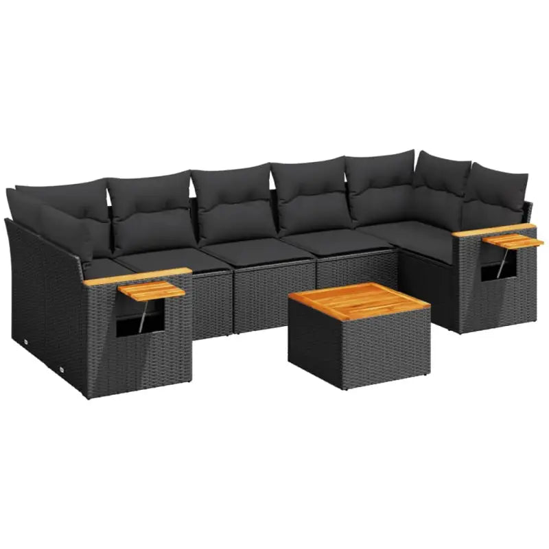 Zwart materiaal loungeset met gepoedercoat staal en comfortabele afmetingen - Tuinsets