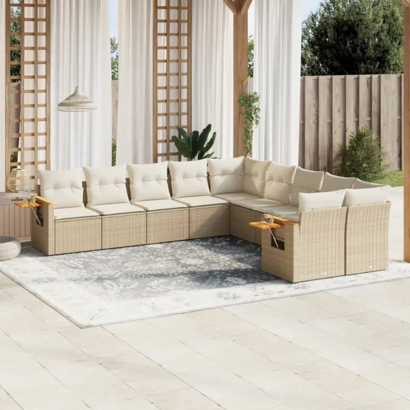 Zwart materiaal loungeset met gepoedercoat staal en comfortabele zitafmetingen - beige en crèmekleurig / Zonder tafel