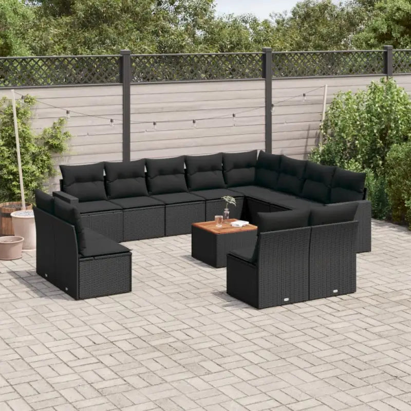 Zwart materiaal loungeset met gepoedercoat staal en comfortabele afmetingen - Zwart - Tuinsets