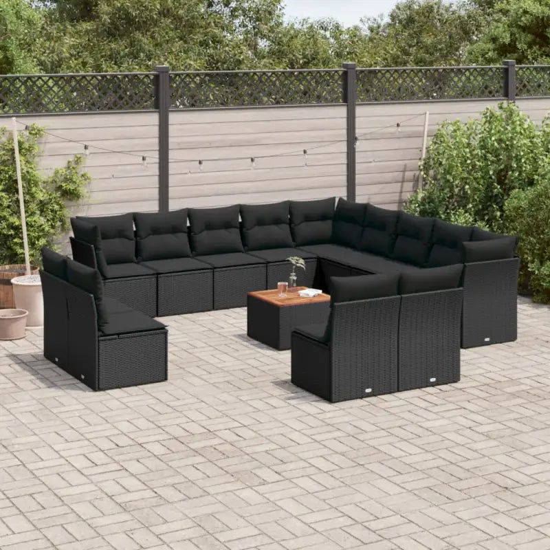 Zwart materiaal loungeset met gepoedercoat staal en goede afmetingen - Zwart - Tuinsets