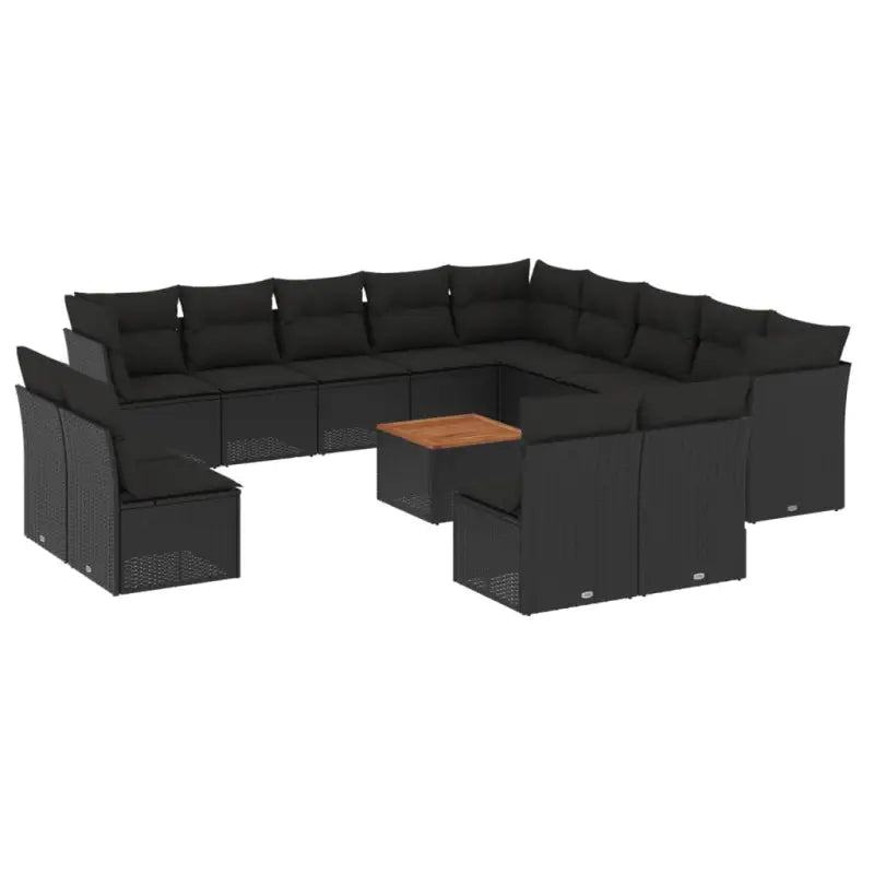 Zwart materiaal loungeset met gepoedercoat staal en goede afmetingen - Tuinsets