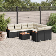 Zwart materiaal loungeset met gepoedercoat staal en ideale afmetingen - Tuinsets