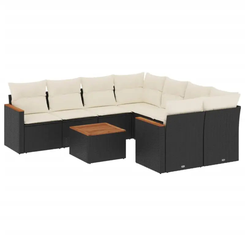 Zwart materiaal loungeset met gepoedercoat staal en ideale afmetingen - Tuinsets