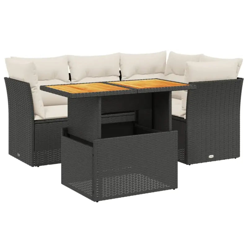Zwart materiaal loungeset met gepoedercoat staal en perfecte afmetingen - Tuinsets