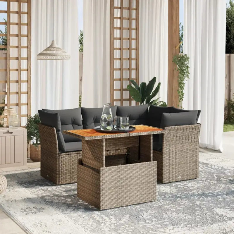 Zwart materiaal loungeset met gepoedercoat staal en perfecte afmetingen - Grijs / zonder opbergruimte - Tuinsets