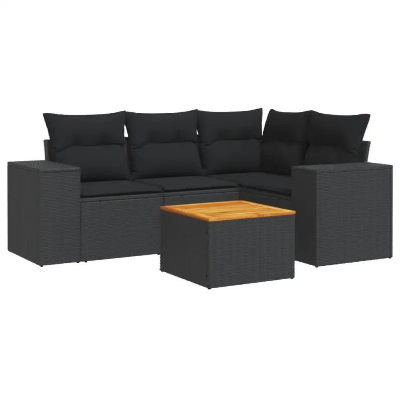 Zwart materiaal loungeset met gepoedercoat staal en perfecte afmetingen - Tuinsets