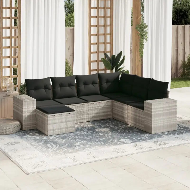 Zwart materiaal loungeset met gepoedercoat staal en waterdichte tas - Lichtgrijs en donkergrijs / Zonder tafel