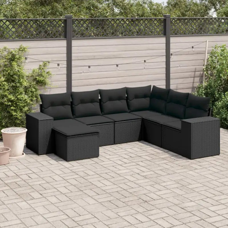 Zwart materiaal loungeset met gepoedercoat staal en waterdichte tas - Tuinsets