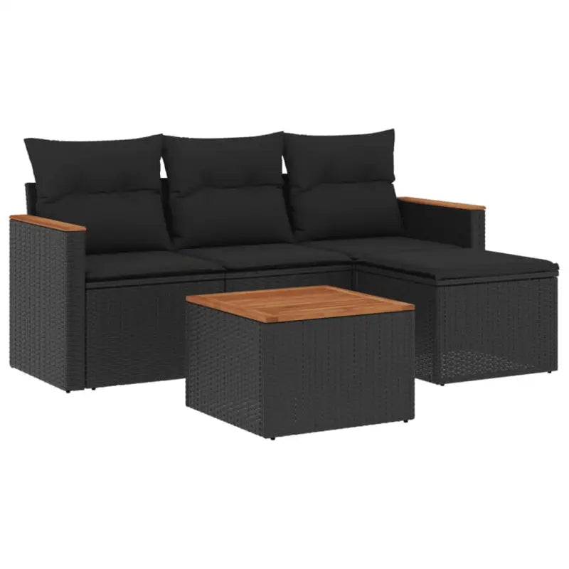 Zwart materiaal loungeset met gepoedercoat staal en waterdichte tas - beige en crèmekleurig / Zonder tafel - Tuinsets