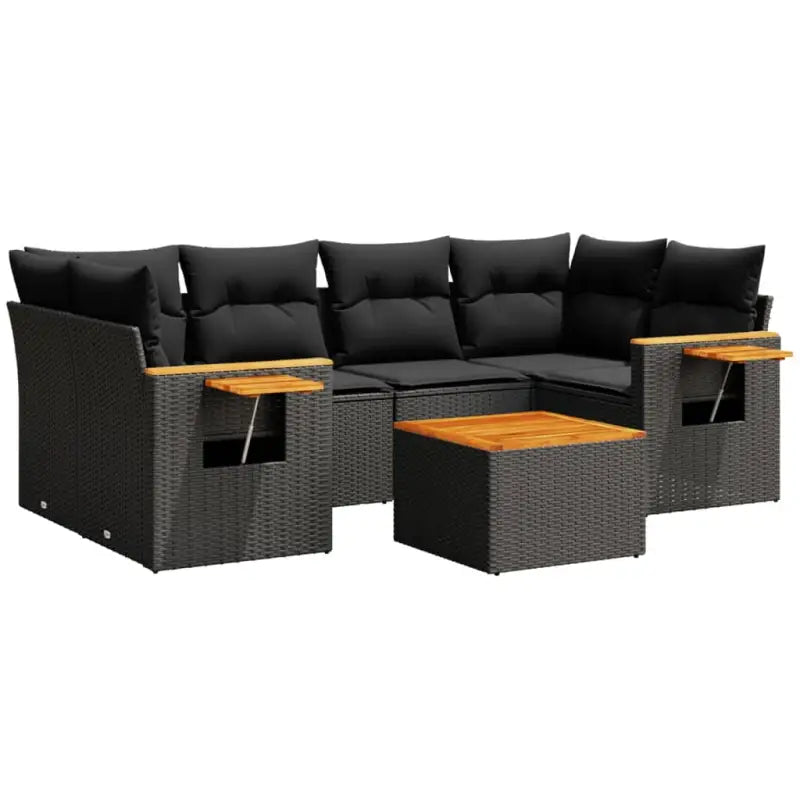 Zwart materiaal loungeset met gepoedercoat staal en waterdichte tas - Tuinsets