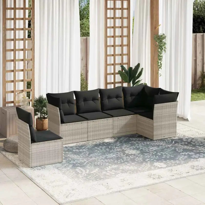 Zwart materiaal loungeset met gepoedercoat staal en waterdichte tas - Lichtgrijs / Zonder tafel - Tuinsets