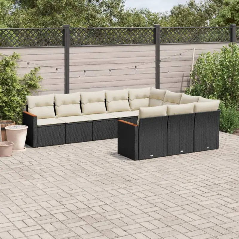 Zwart materiaal loungeset met gepoedercoat staal en waterdichte tas - Zwart en crème / Zonder tafel - Tuinsets