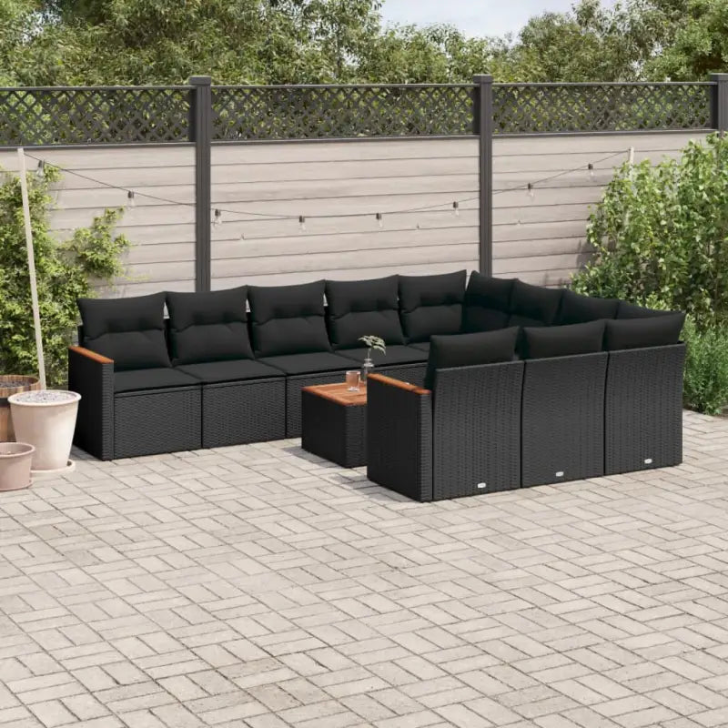 Zwart materiaal loungeset met gepoedercoat staal en waterdichte tas - Zwart / Met tafel - Tuinsets