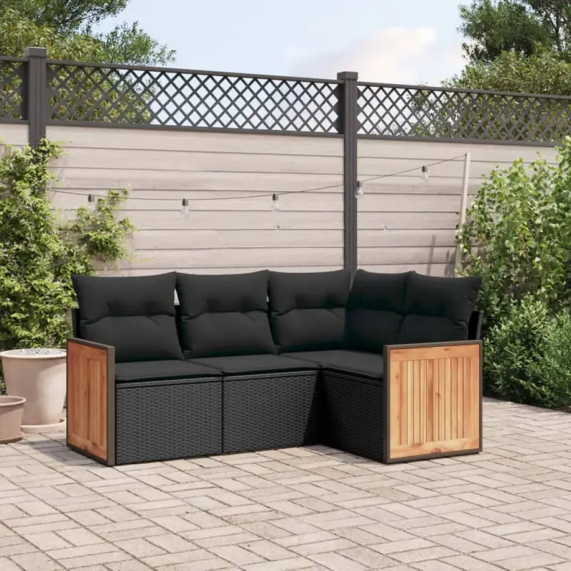 Zwart materiaal loungeset met gepoedercoat staal en waterdichte tas - Zwart / Zonder tafel - Tuinsets