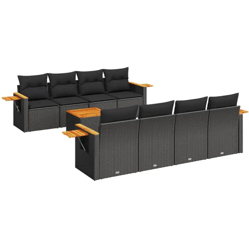 Zwart materiaal loungeset met gepoedercoat staal en waterdichte tas - Tuinsets
