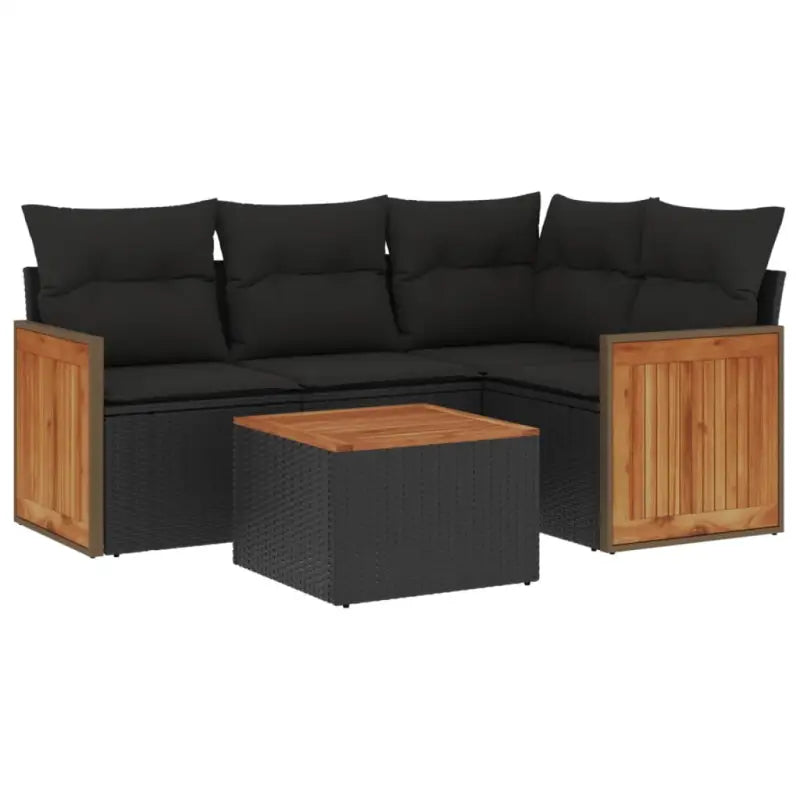 Zwart materiaal loungeset met gepoedercoat staal en waterdichte tas - Tuinsets