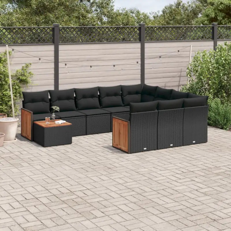 Zwart materiaal loungeset met gepoedercoat staal en waterdichte zak - Zwart - Tuinsets