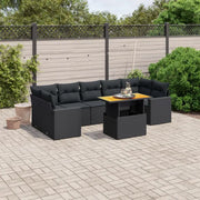 Zwart materiaal loungeset met gepoedercoat staal voor buiten comfortabel genieten - Tuinsets