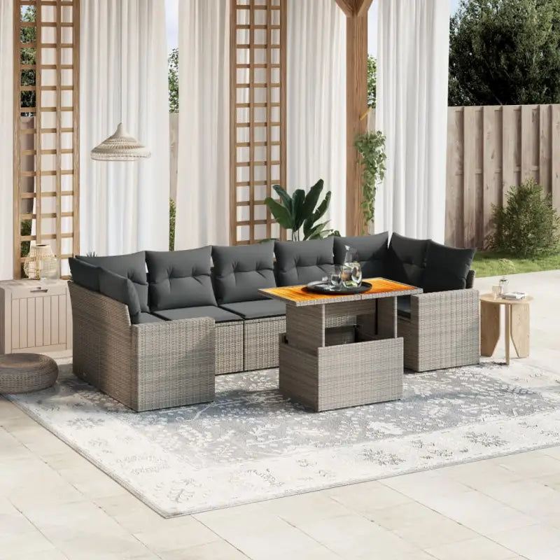Zwart materiaal loungeset met gepoedercoat staal voor buiten comfortabel genieten - Grijs / zonder opbergruimte