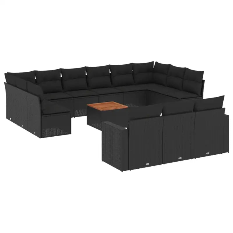 Zwart materiaal loungeset met gepoedercoat staal voor buitencomfort - Tuinsets