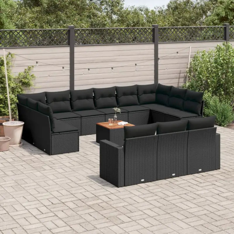 Zwart materiaal loungeset met gepoedercoat staal voor buitencomfort - Tuinsets