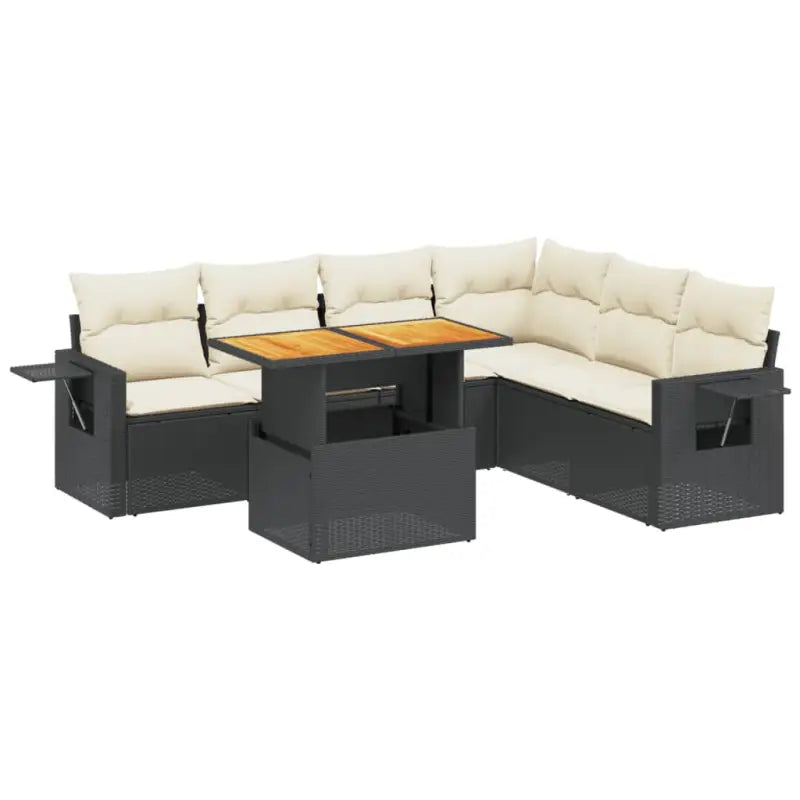 Zwart materiaal loungeset met gepoedercoat staal voor buitenplezier - Tuinsets