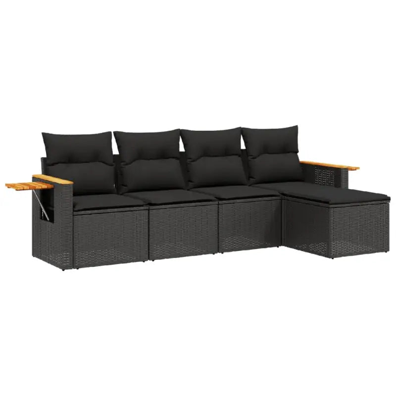 Zwart materiaal loungeset met gepoedercoat staal voor buitenplezier - Tuinsets