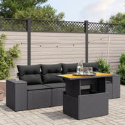 Zwart materiaal loungeset met gepoedercoat staal voor buitenplezier - Tuinsets