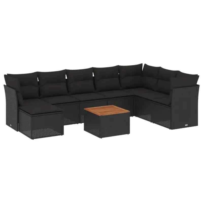 Zwart materiaal loungeset met gepoedercoat staal voor buitenplezier - Tuinsets