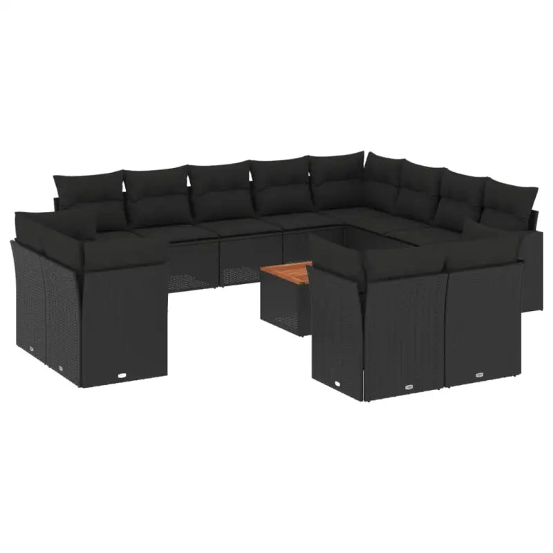 Zwart materiaal loungeset met gepoedercoat staal voor buitenplezier - Tuinsets