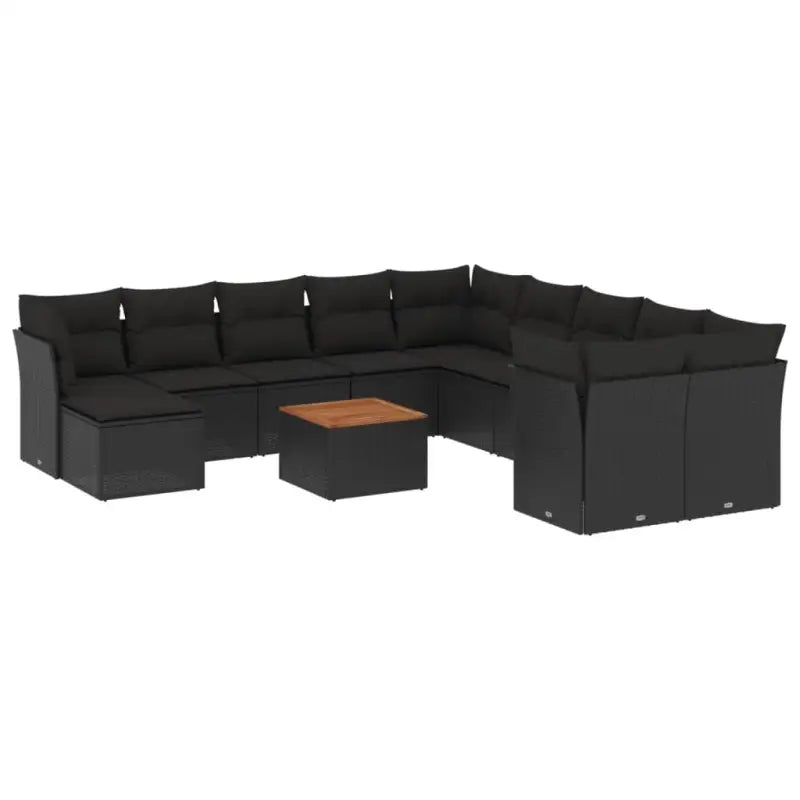 Zwart materiaal loungeset met gepoedercoat staal voor je tuin of terras - Tuinsets
